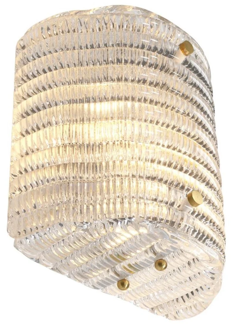 Casa Padrino Glas Wandleuchte 20 x 11 x H. 22 cm - Luxus Wohnzimmer Wandlampe
