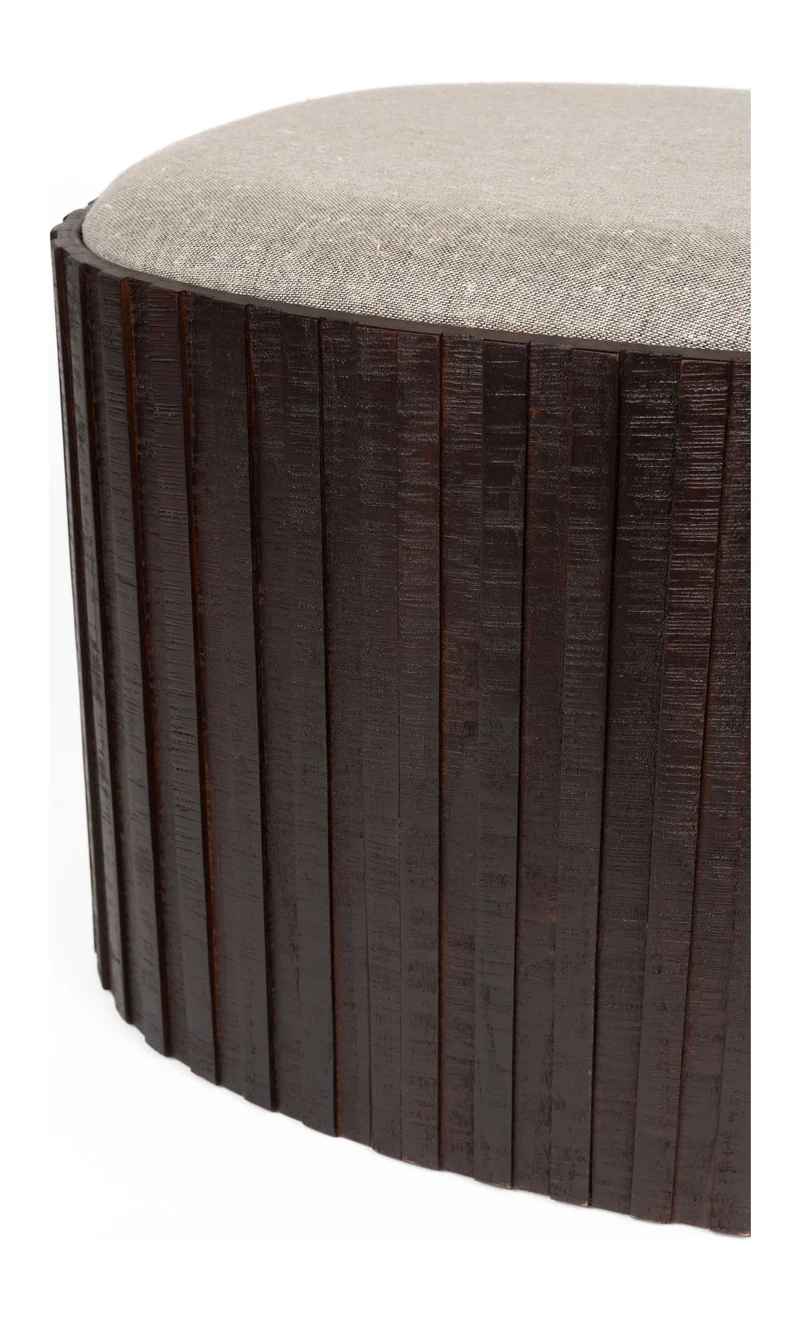 Sitzpouf Bay von Dutchbone mit Stauraum, Teakholz in Walnuss-Braun