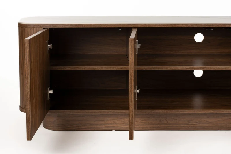 Sideboard Almira Low Walnuss mit Stauraum für Wohn- und Schlafzimmer