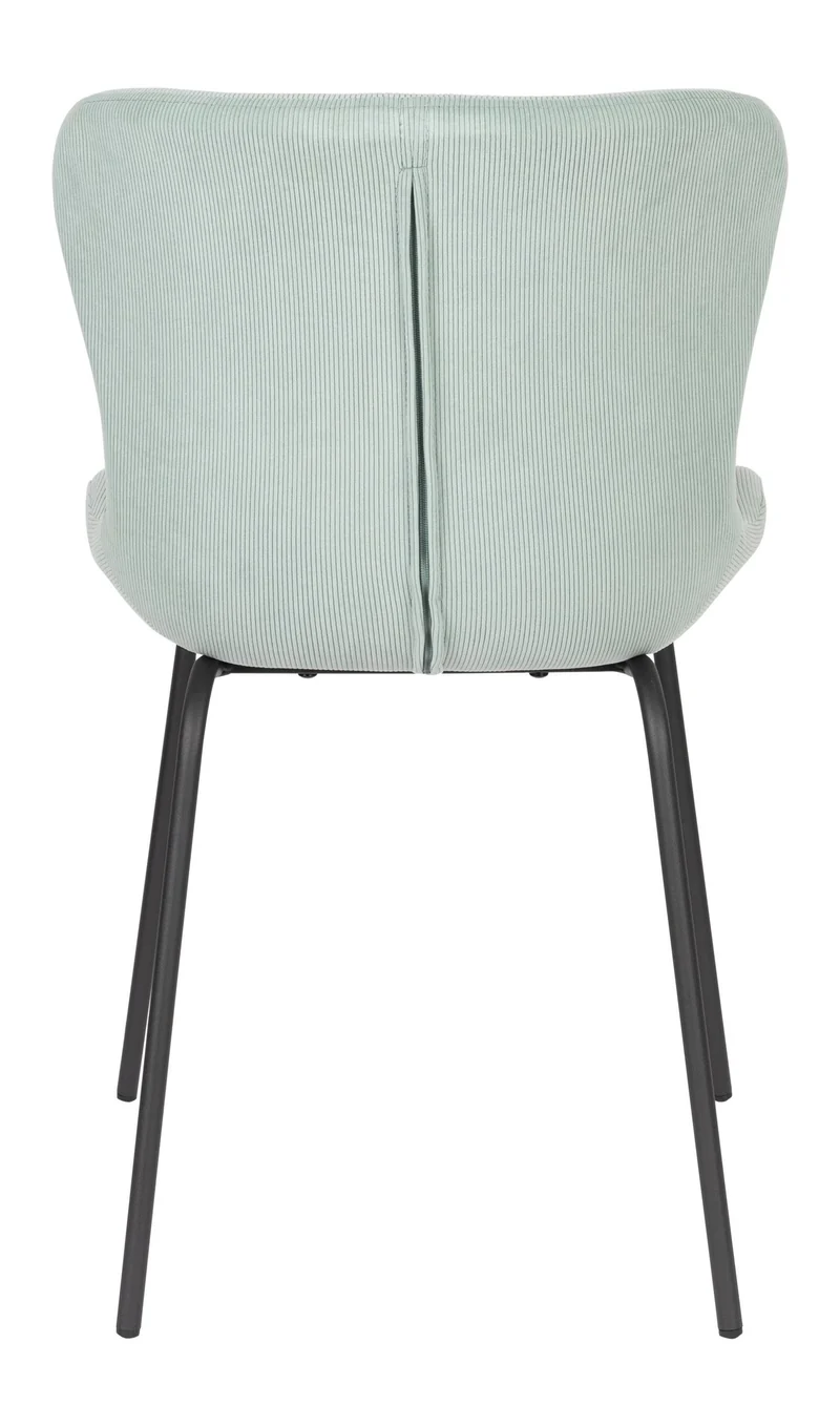 Esszimmerstuhl Junzo im 2er-Set, Light Green mit Rippstoff-Bezug