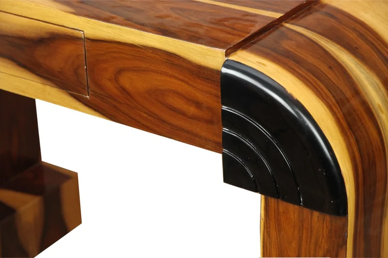 Casa Padrino Art Deco Sekretär Hellbraun / Braun 120 x 61 x H82.5 cm mit Schublade - Designer Schreibtisch