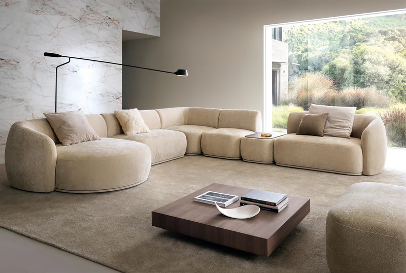 Doppelmodul Bommo rechtsseitig beige Chenille
