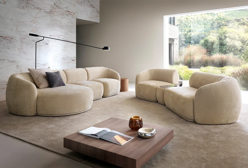 Doppelmodul Bommo rechtsseitig beige Chenille