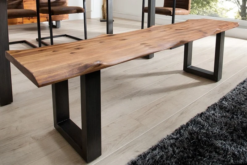 Casa Padrino Designer Sitzbank Natur Breite 160 cm, Höhe 50 cm
