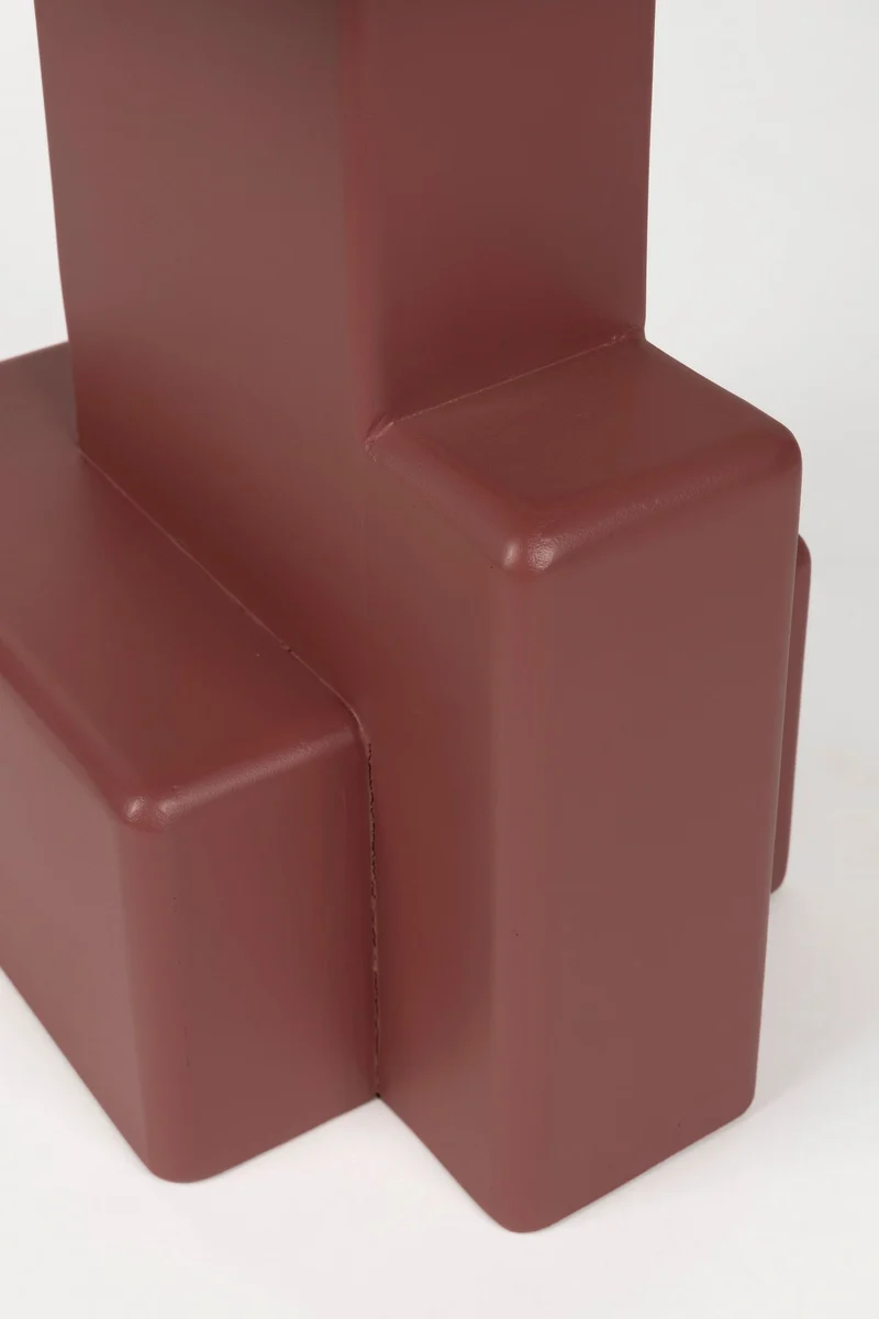 Beistelltisch Blast mit brutalistischem Blockdesign aus MDF in Rot