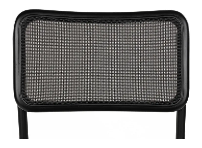 Esszimmerstuhl Carree im 2er-Set, Schwarz mit Mesh-Rückenlehne