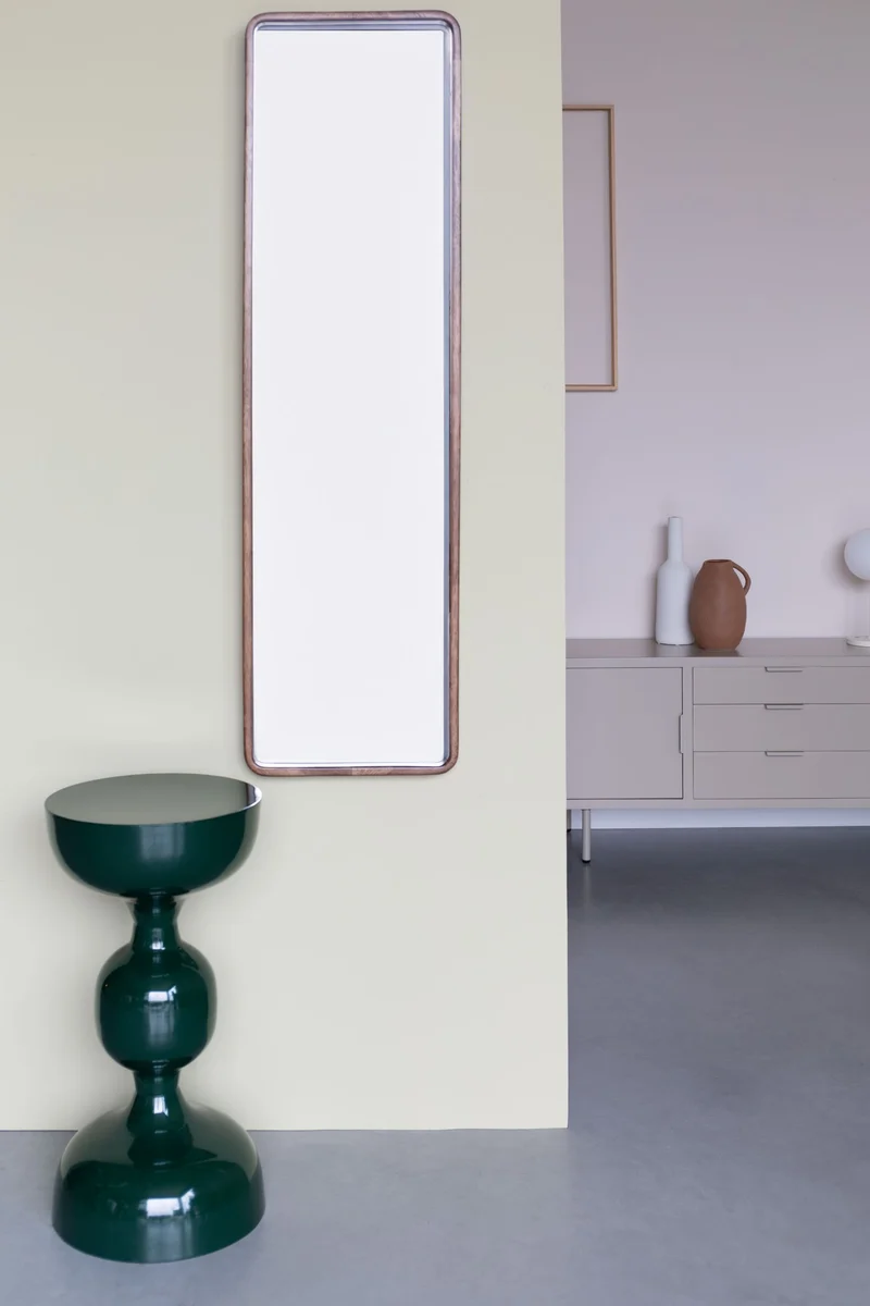 Beistelltisch Lars aus Metall in Grün, rund fürs Wohnzimmer