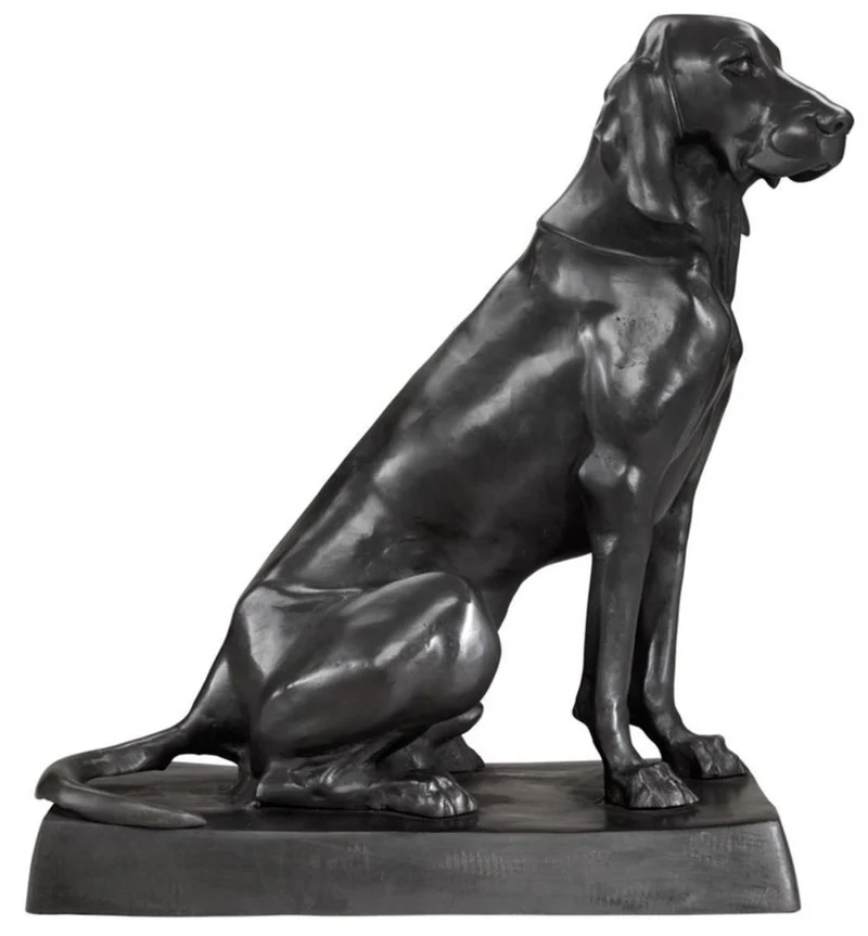 Casa Padrino Luxus Bronzefiguren 2er Set Hunde 32 x 60 x H. 73 cm - Limited Edition