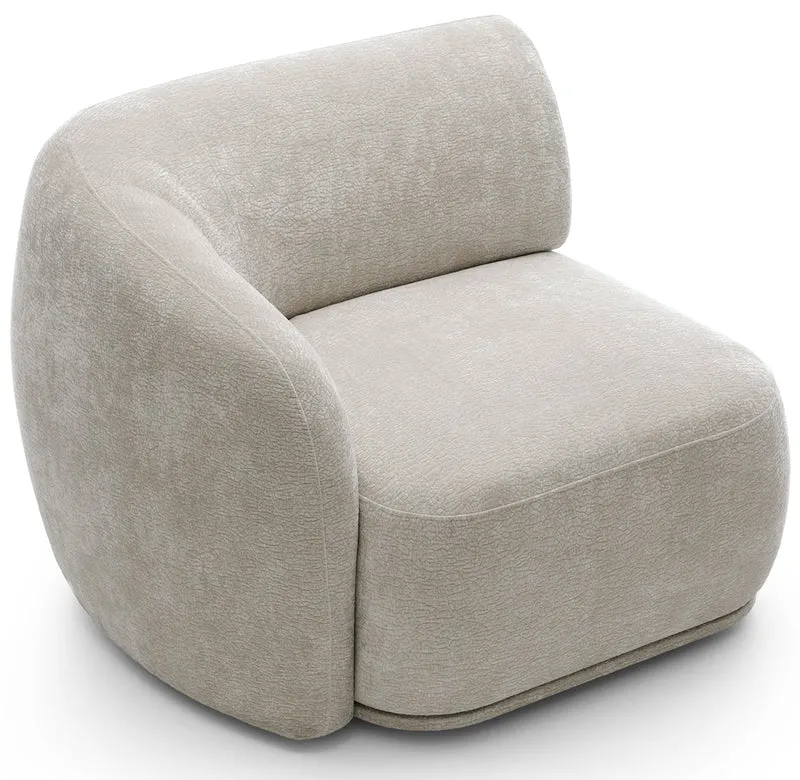 Einzelmodul Bommo linksseitig, grau-beige Chenille
