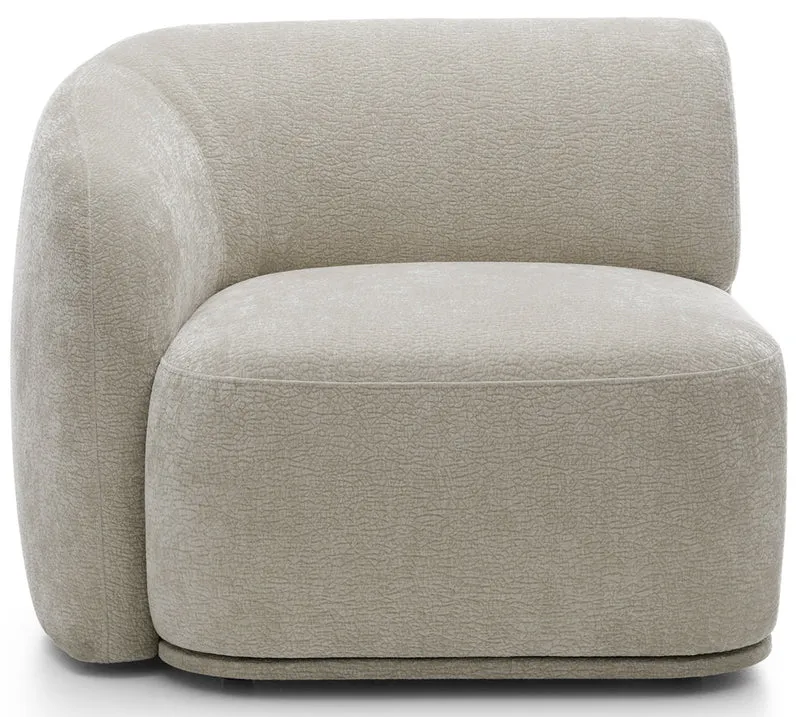 Einzelmodul Bommo linksseitig, grau-beige Chenille