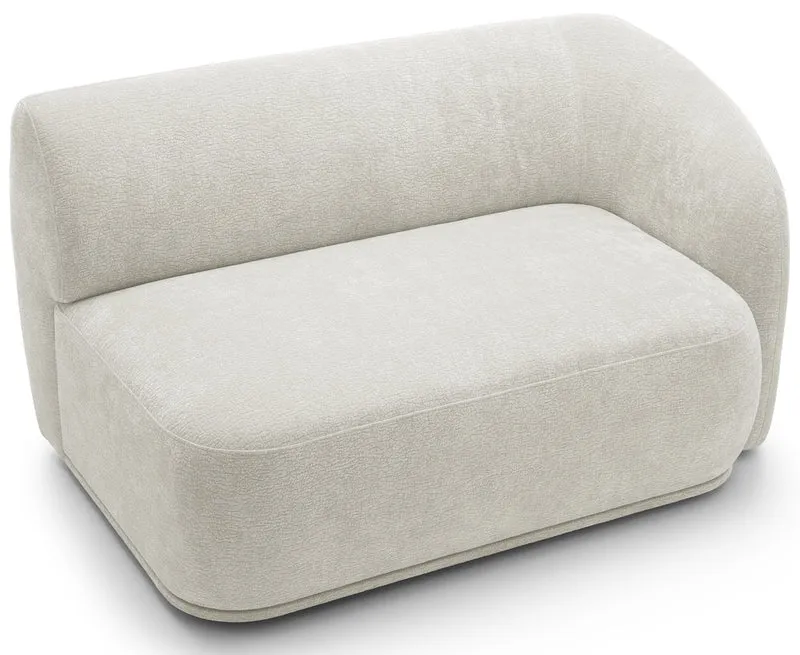 Modulares Ecksofa Bommo L-förmig linksseitig, cremefarben, Chenille