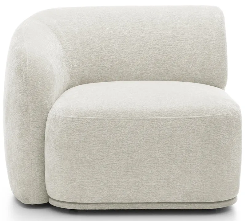 Einzelmodul Bommo linksseitig, cremefarben, Chenille