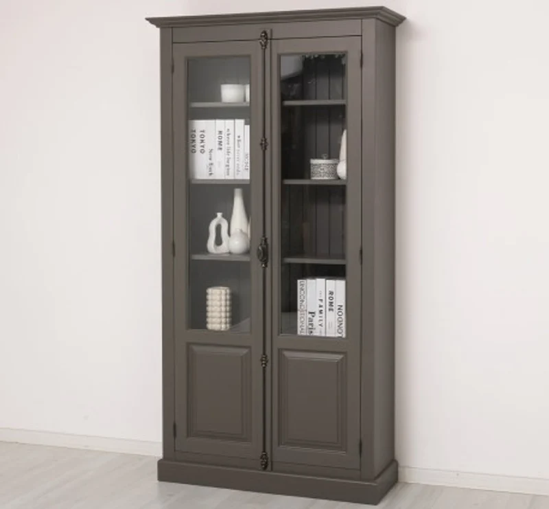 Casa Padrino Vitrine im Landhausstil mit 2 Türen, 110 x 40 x 210 cm