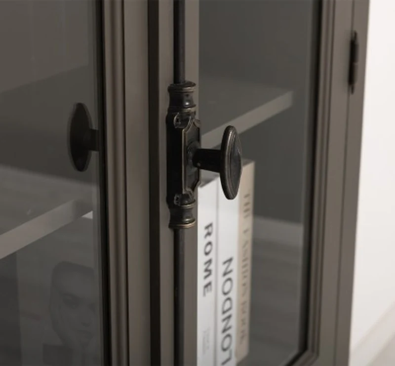Casa Padrino Vitrine im Landhausstil mit 2 Türen, 110 x 40 x 210 cm