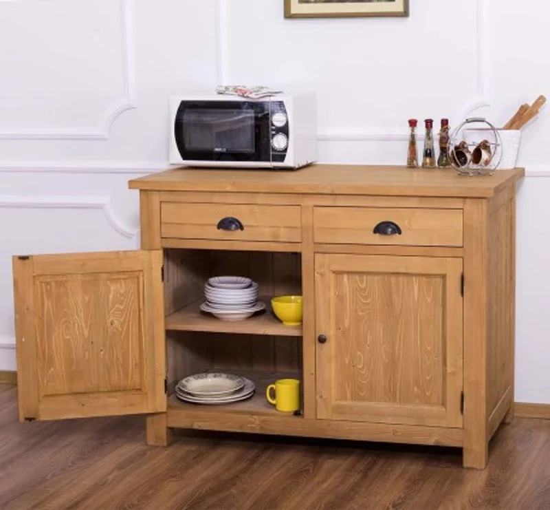 Casa Padrino Küchenschrank im Landhausstil mit 2 Türen und 2 Schubladen, 120 x 65 x 90 cm