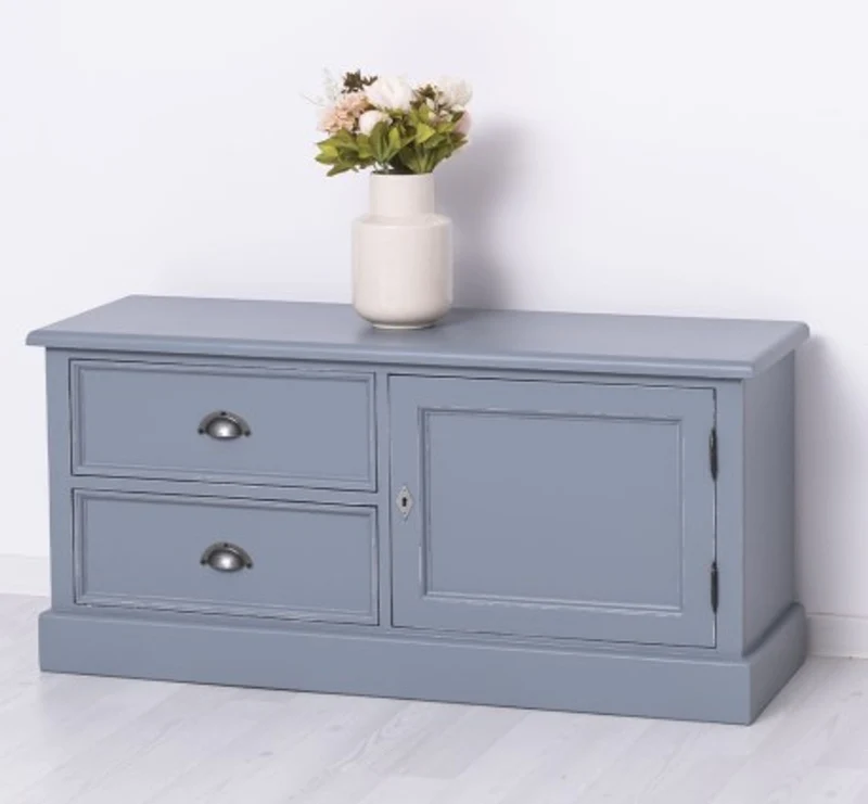 Casa Padrino TV Schrank im Landhausstil mit 1 Tür und 2 Schubladen, 120 x 40 x 57 cm