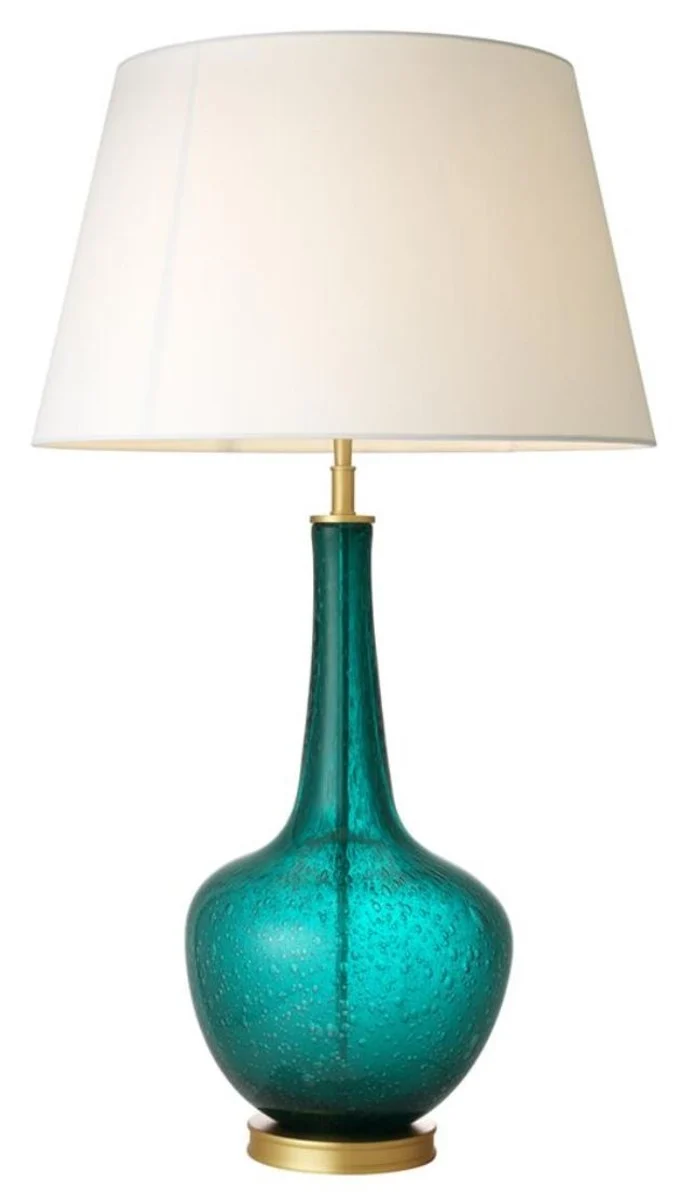 Casa Padrino Luxus Designer Tischleuchte Türkis 26 x 52,5 x H. 91 cm - Limited Edition