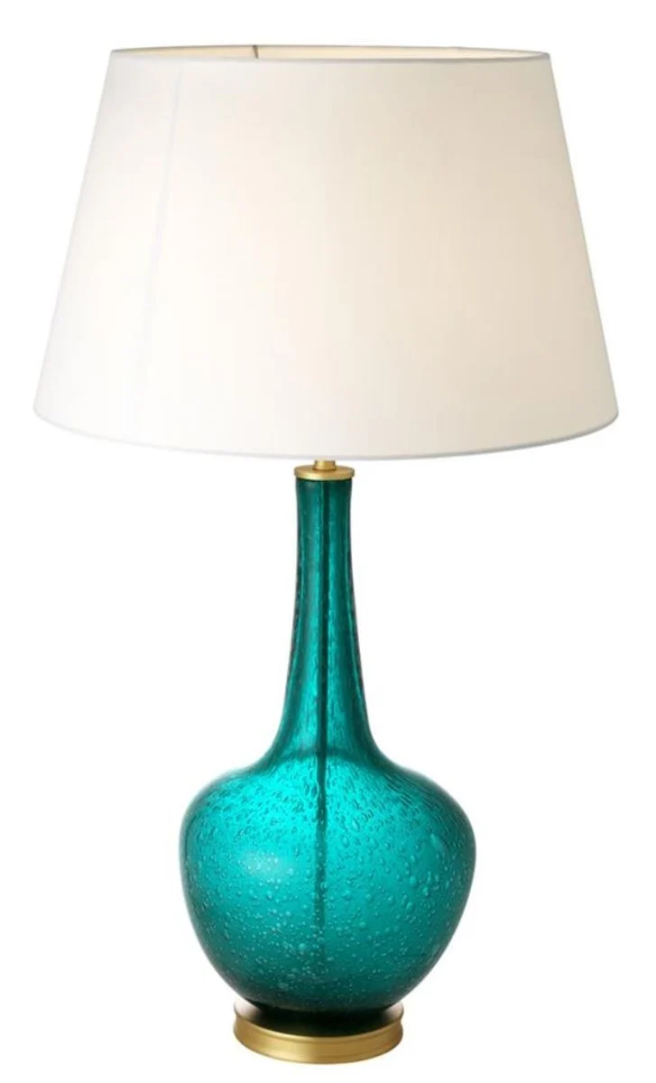 Casa Padrino Luxus Designer Tischleuchte Türkis 26 x 52,5 x H. 91 cm - Limited Edition