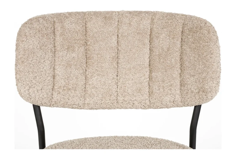 Esszimmerstuhl Jolien im 2er-Set, Beige mit schwarzem Metallgestell