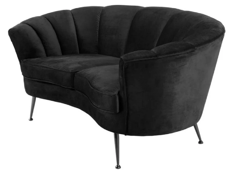 Casa Padrino Designer Sofa Schwarz / Dunkelbronze 164 x 74 x H. 73 cm - Luxus Kollektion