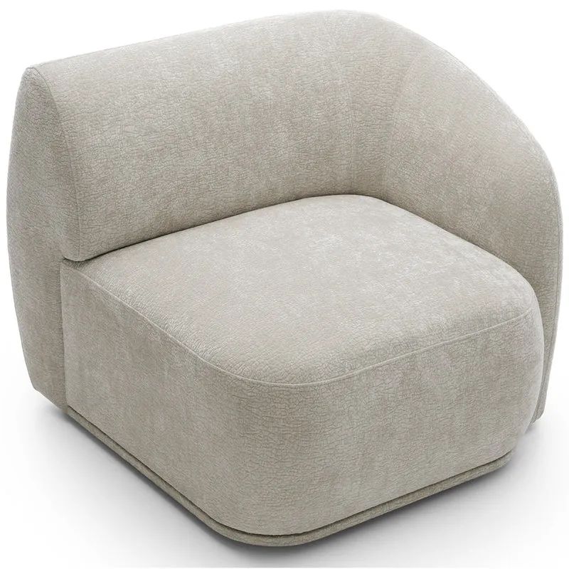 Einzelmodul Bommo rechtsseitig, grau-beige Chenille