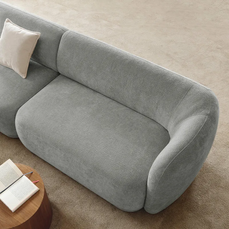 Modulares Ecksofa Bommo L-förmig, linke Seite, grauer Chenille-Stoff