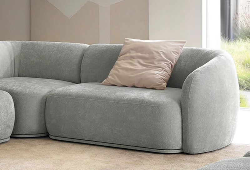 Modulares Ecksofa Bommo L-förmig, linke Seite, grauer Chenille-Stoff