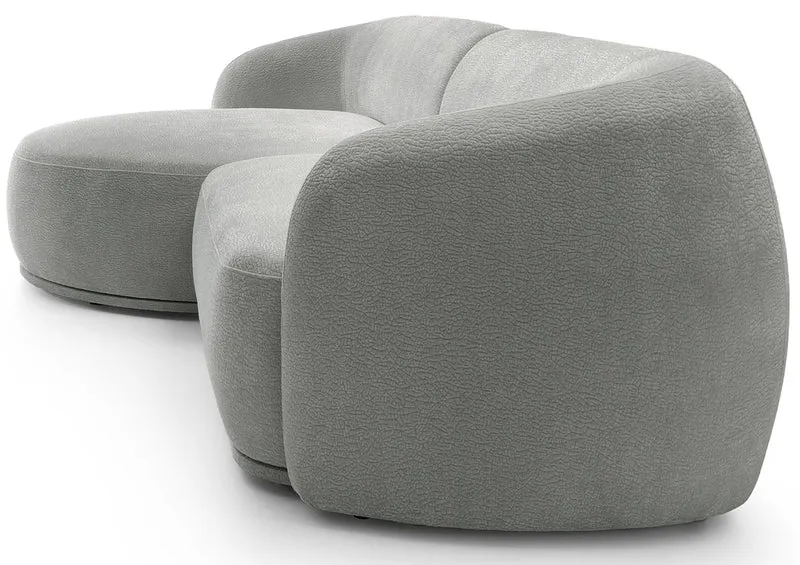 Modulares Ecksofa Bommo L-förmig, linke Seite, grauer Chenille-Stoff