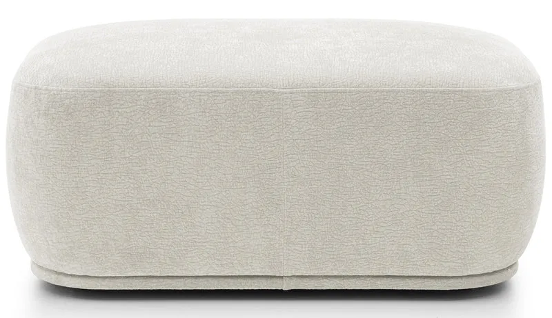 Modulares rechteckiges Pouf Bommo in cremefarbenem Chenille