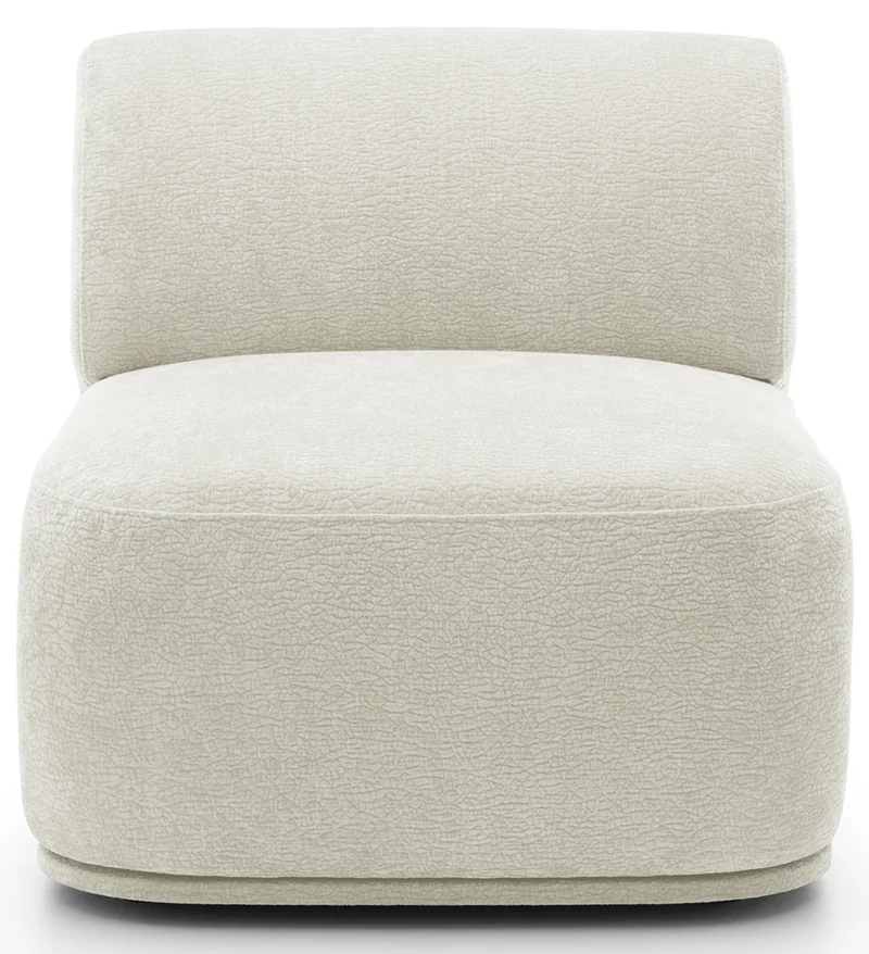 Einzelnes Mittelmodul Bommo, cremefarbenes Chenille