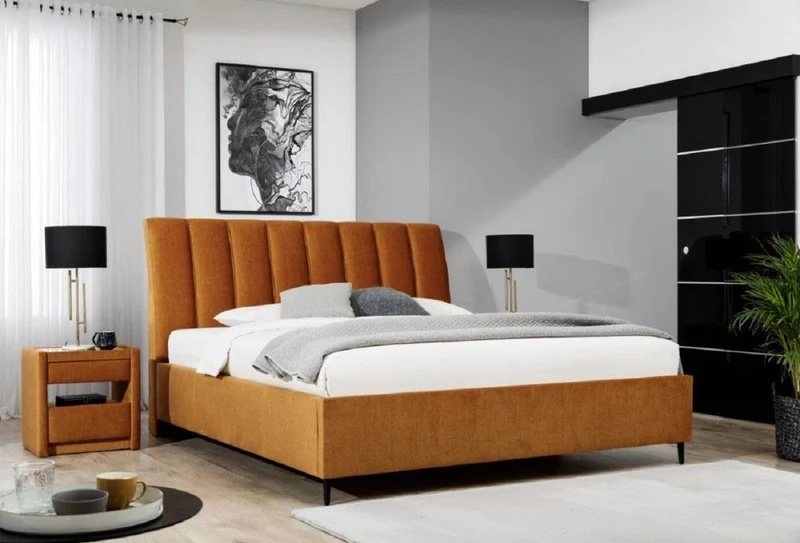 Casa Padrino Luxus Doppelbett Braun / Schwarz - Verschiedene Größen - Modernes Massivholz Bett mit Kopfteil - Moderne Schlafzimmer Möbel - Luxus Kollektion