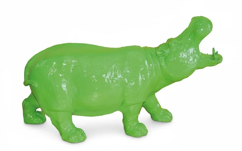 Casa Padrino Luxus Deko Skulptur Nilpferd H. 70 cm - Deko Skulptur - Deko Figur - Tierfigur - Gartendeko