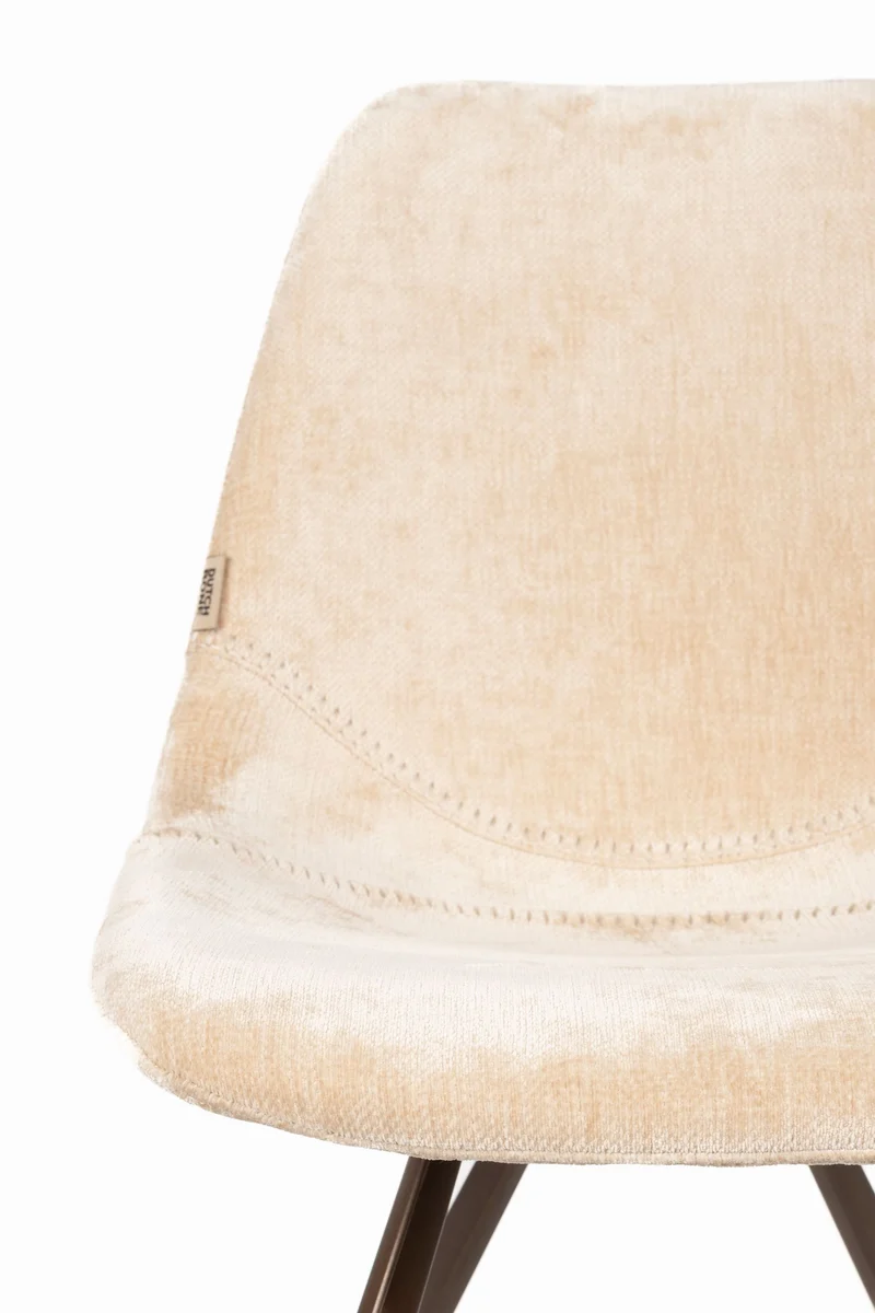 Esszimmerstuhl Franky im 2er-Set, Beige mit Stahlgestell von Dutchbone