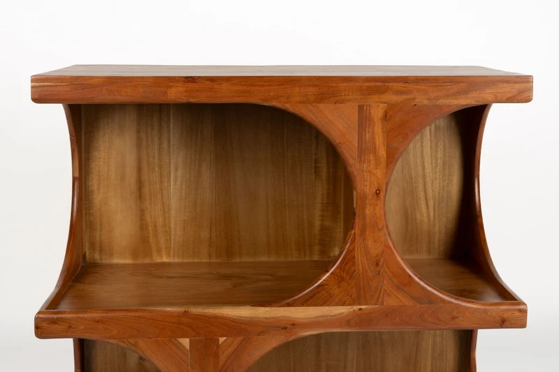 Schrank Ruben aus massivem Mangoholz, modular stapelbar, Braun