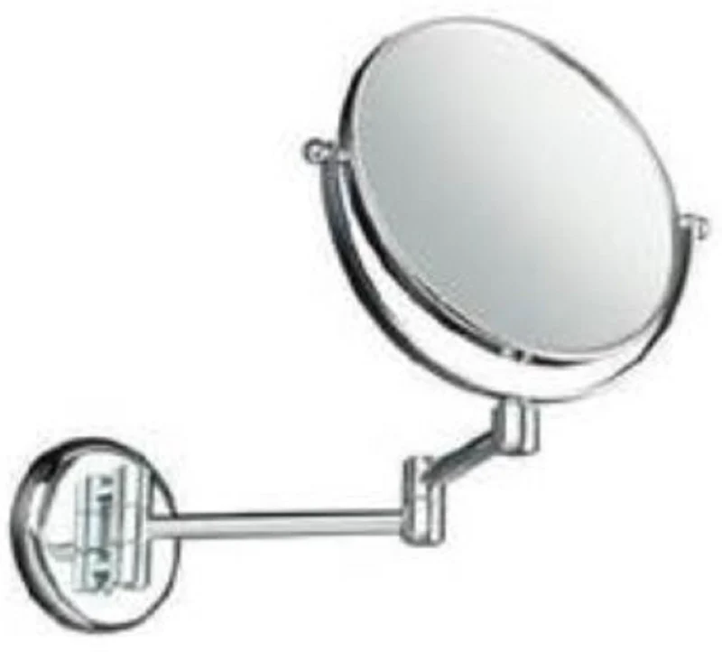 Casa Padrino Luxus Kosmetik Spiegel Silber Ø 18 x 40 x H. 26 cm - Verstellbarer Kosmetik Wandspiegel - Verchromter Badezimmer Schmink Spiegel - Luxus Badezimmer Accessoires