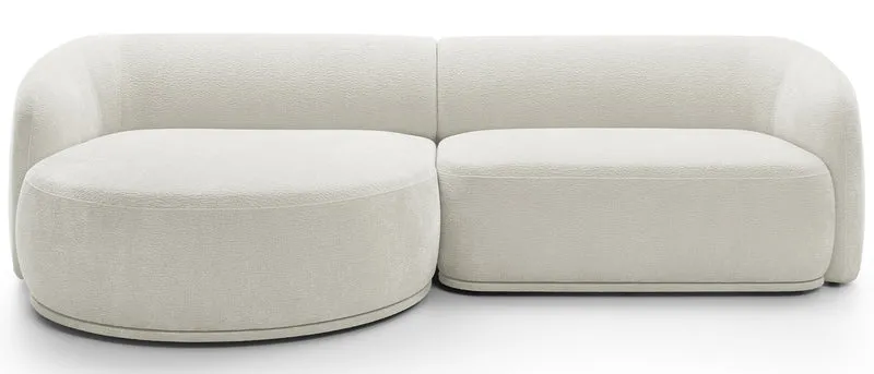 Modulares Ecksofa Bommo L-förmig linksseitig, cremefarben, Chenille