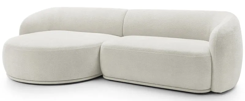 Modulares Ecksofa Bommo L-förmig linksseitig, cremefarben, Chenille