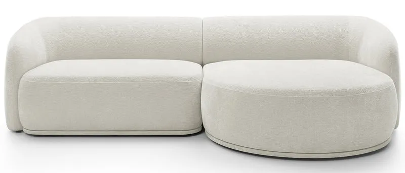 Modulares Ecksofa Bommo, L-förmig, rechtsseitig, cremefarben, Chenille