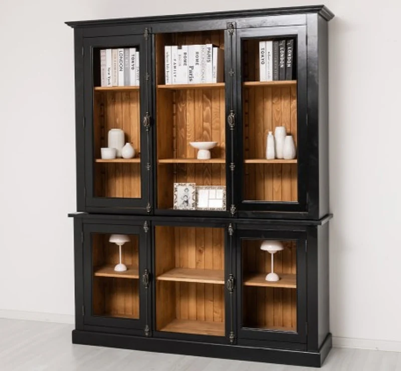 Casa Padrino Vitrine im Landhausstil mit 2 Türen, 184 x 48 x 228 cm
