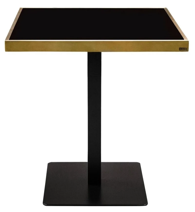 Casa Padrino Luxus Esstisch Schwarz / Gold 70 x 70 x H. 76 cm - Esszimmermöbel
