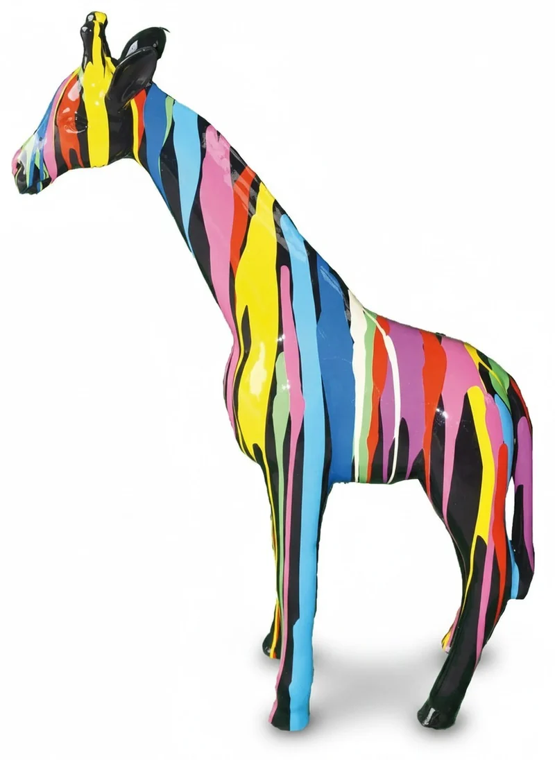 Casa Padrino Luxus Deko Skulptur Giraffe Trash H. 130 cm - Riesige Gartenskulptur - Lebensgroße Skulptur - XXL Deko Skulptur - XXL Deko Figur