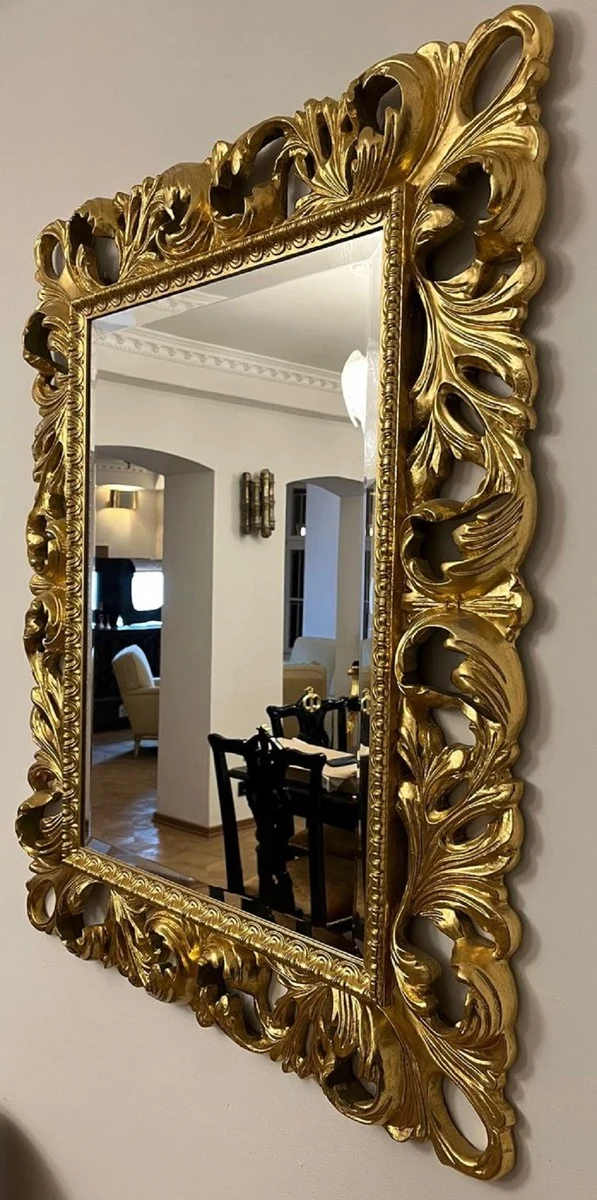 Casa Padrino Luxus Barock Spiegel Gold - Rechteckiger italienischer Barockstil Wandspiegel - Luxus Möbel im Barockstil - Barock Möbel - Luxus Qualität - Made in Italy