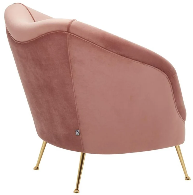 Casa Padrino Luxus Salon Sessel Rosa / Messing 85 x 77 x H. 80 cm - Luxus Kollektion