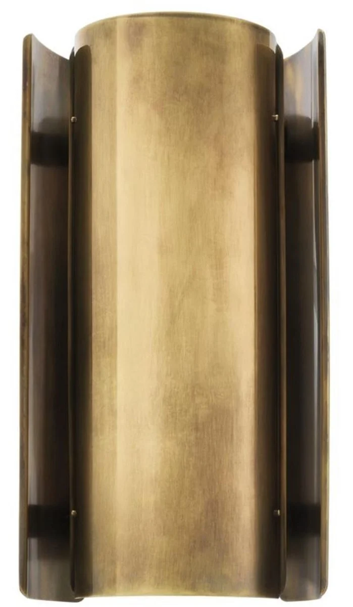 Casa Padrino Luxus Metall Wandleuchte Vintage Messingfarben 16,5 x 12 x H. 31,8 cm - Designer Leuchte