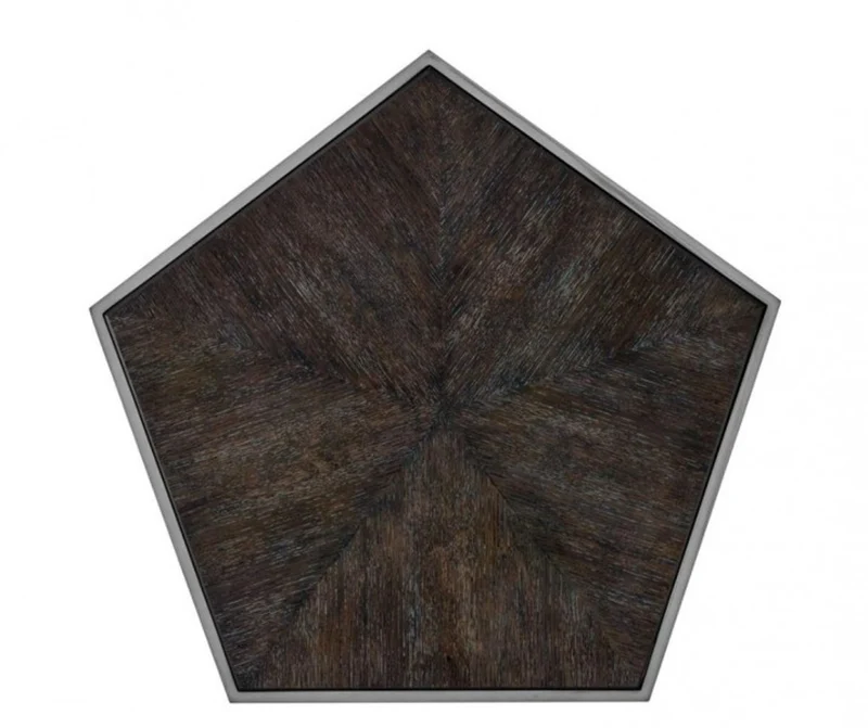 Casa Padrino Luxus Art Deco Designer Beistelltisch - Schwarz-Nickel und Holzkohle Eichenfurnier - 57 x 57 x H. 55 cm