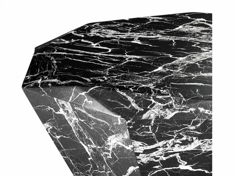 Casa Padrino Art Deco Luxus Couchtisch aus Kunstmarmor in Schwarz, 101 x H. 32 cm