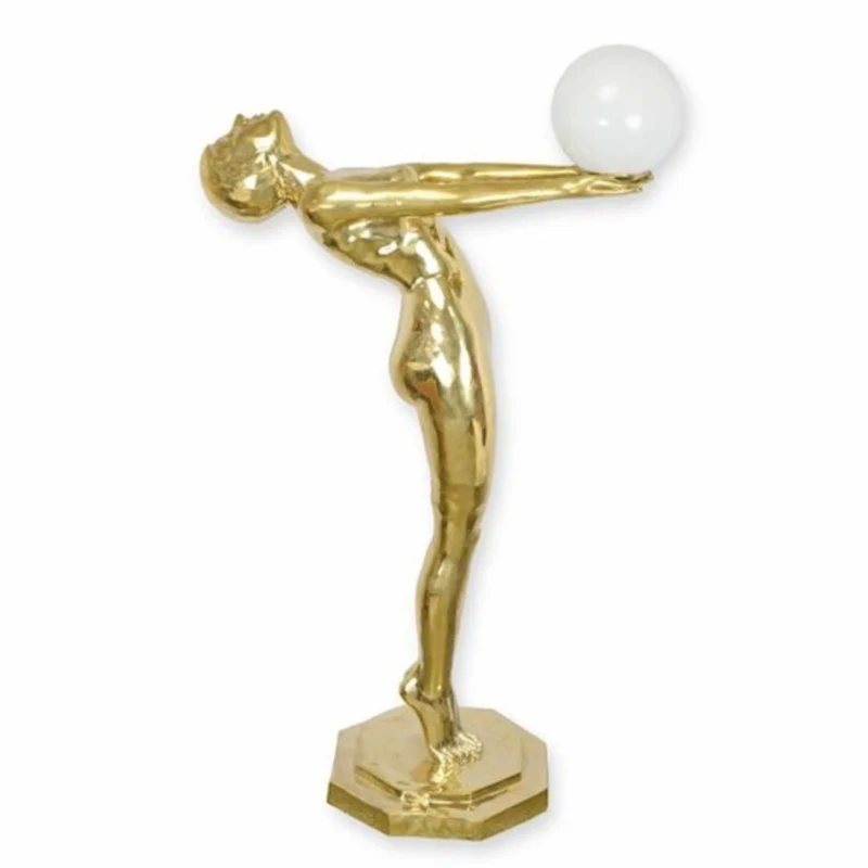 Casa Padrino Art Deco Bronze Stehleuchte Gold / Weiß H. 150 cm - Art Deco Leuchten