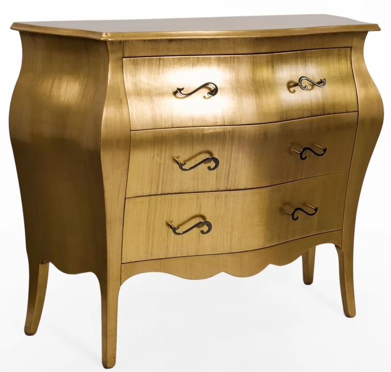 Casa Padrino Luxus Barock Kommode Gold - Handgefertigte Massivholz Kommode mit 3 Schubladen - Luxus Möbel im Barockstil - Barock Möbel - Barock Einrichtung - Edel & Prunkvoll