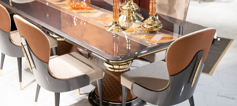 Casa Padrino Luxus Art Deco Esszimmer Set - Esstisch & 8 Stühle