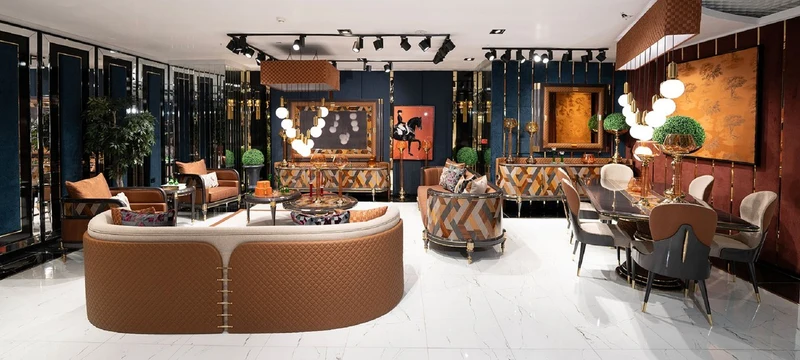 Casa Padrino Luxus Art Deco Esszimmer Set - Esstisch & 8 Stühle